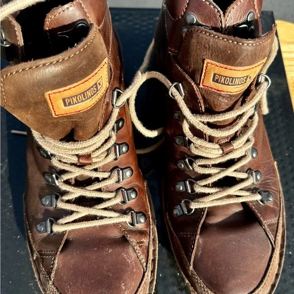 Pikolinos Men's Brown Lace Up Leather Boots Size EU = 44 / US = 10.5 / 11 - Picture 2 of 11
